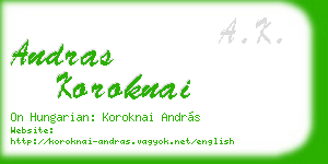 andras koroknai business card